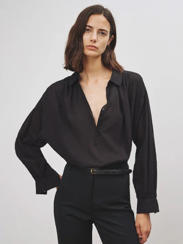 Miles Cotton Blouse in Black