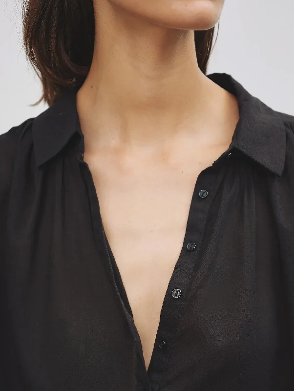 Miles Cotton Blouse in Black