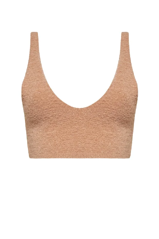 Nanushka Zosia Compact Boucle Knitted Bra - Peach