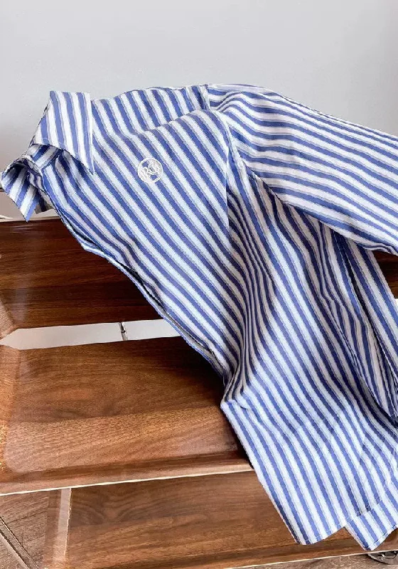 Nonothing|Women's cotton shirt in blue stripe