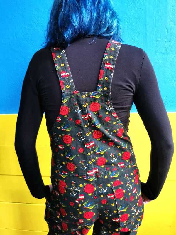 Retro Old School Tattoo Dungarees - Run & Fly