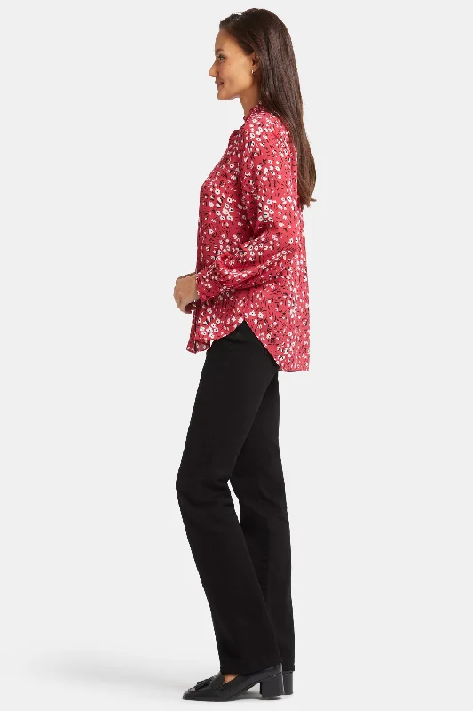 Ruffle Neck Blouse - Cherry Creek