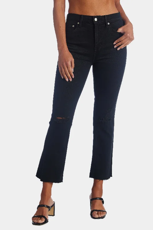 Shy Girl High Rise Crop Flare Leg Jeans