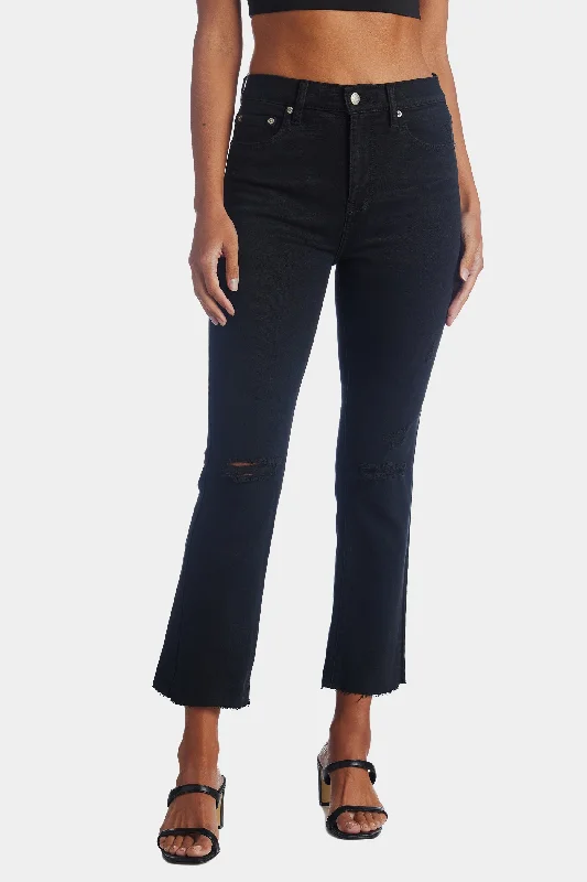 Shy Girl High Rise Crop Flare Leg Jeans