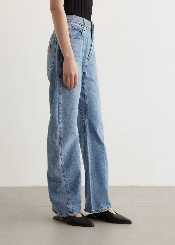 Slouchy Twisted Leg Mid Rise Jeans