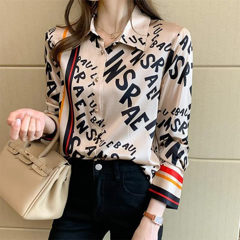 FashionSierra - Satin Elegant Fashion Printing Shirt