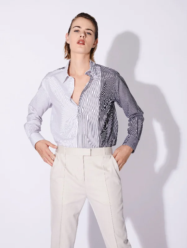 Striped cotton poplin shirt