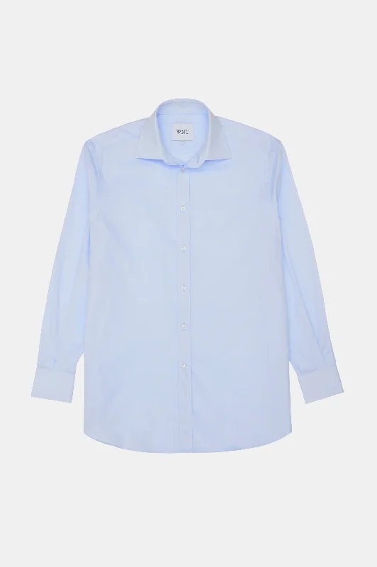 The Boyfriend Poplin in Steel Blue