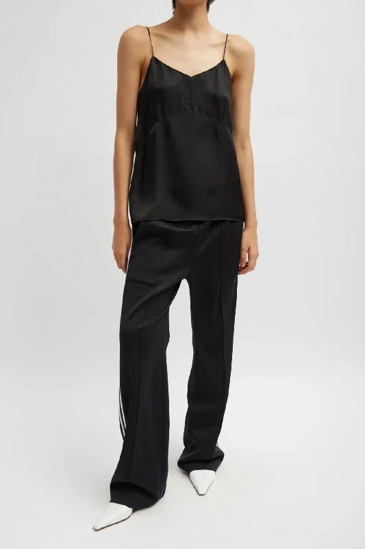 Tibi Active Knit Scottie Striped Jogger - Black Multi