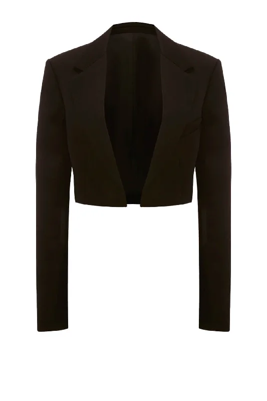 Victoria Beckham Cropped Tailored Jacket - Black