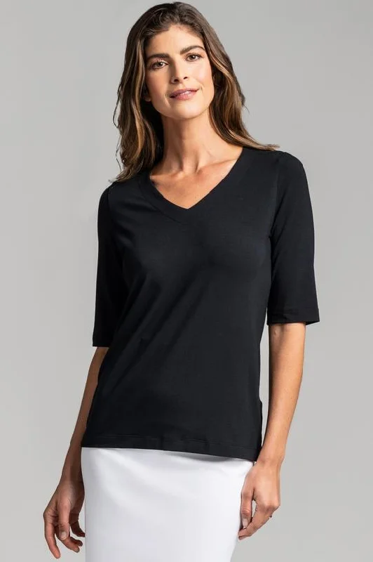 Womens MicroModal Easy Fit 1/2 Sleeve V 9609